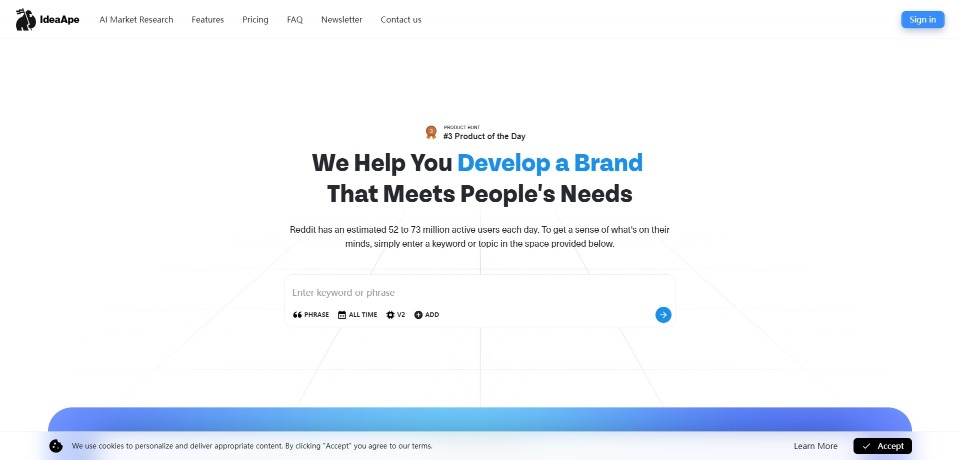 IdeaApe landing page