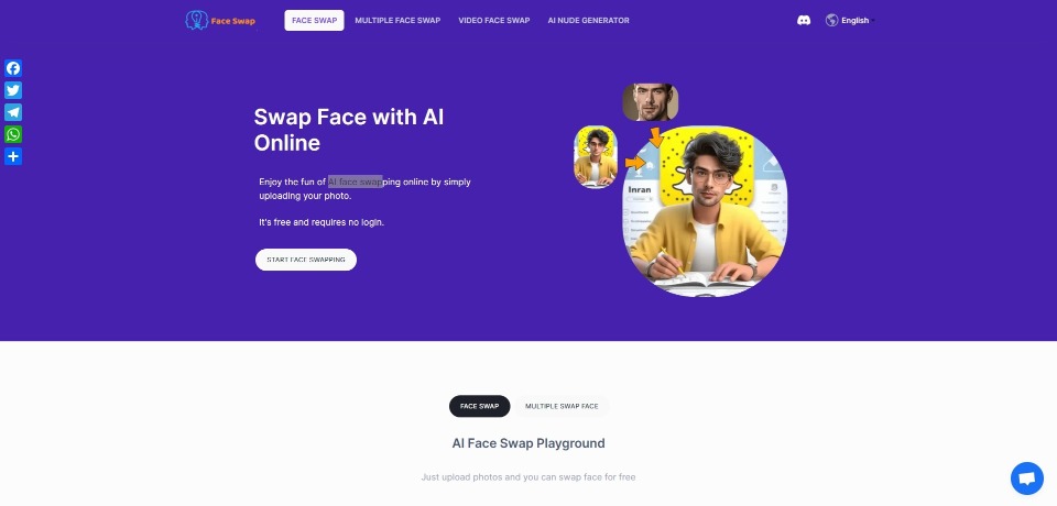 AI Face Swap landing page