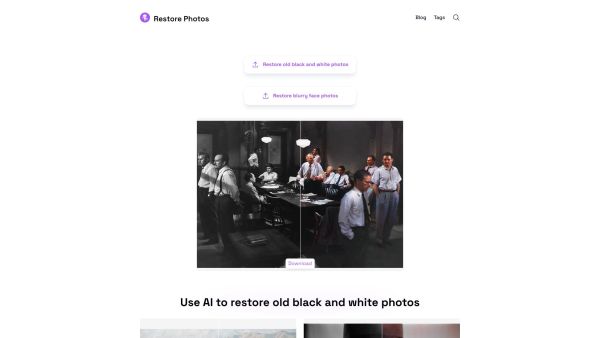 Restore Photos landing page