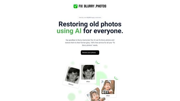 fixblurry.photos landing page