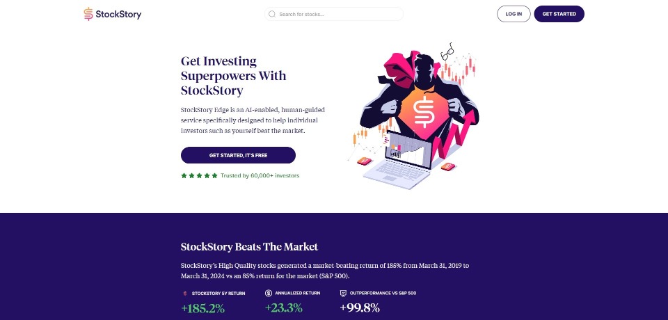 StockStory landing page