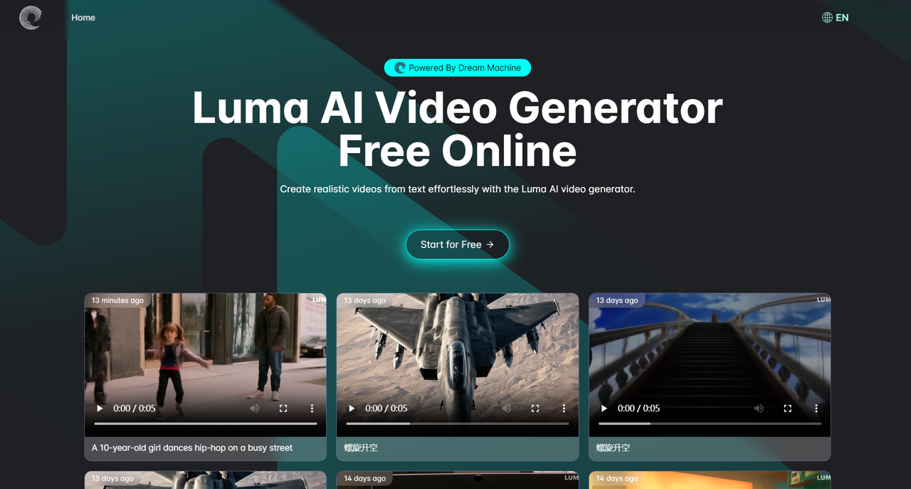 Luma AI Video Generator Free Online