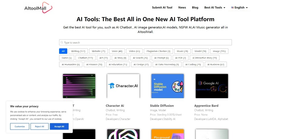 AItoolmall landing page