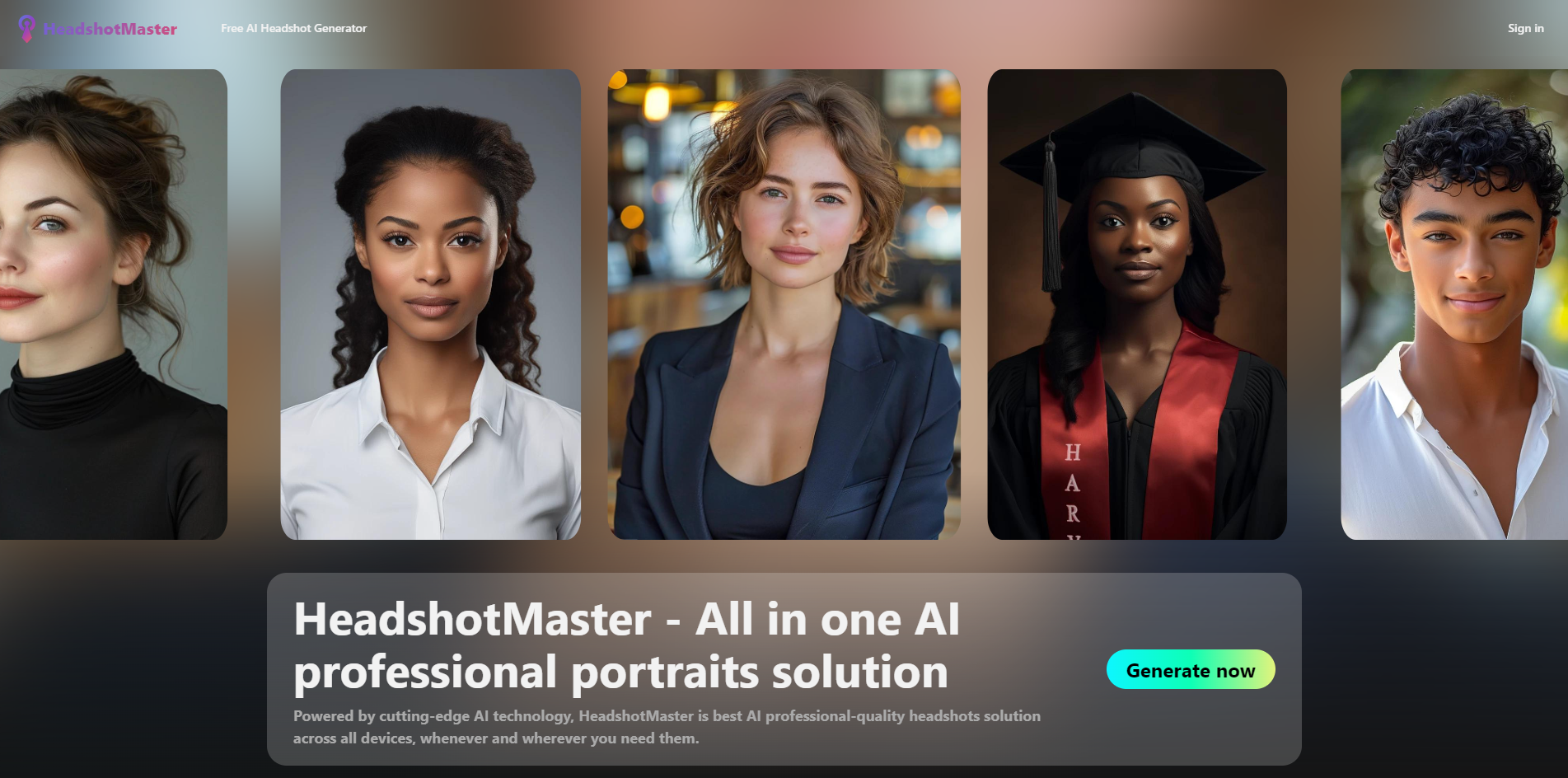 Free AI Professional Photo Generator | HeadshotMaster (no sign-up)